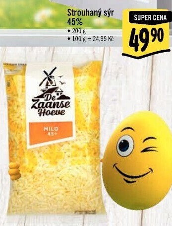 Sýr 45% strouhaný De Zaanse Hoeve