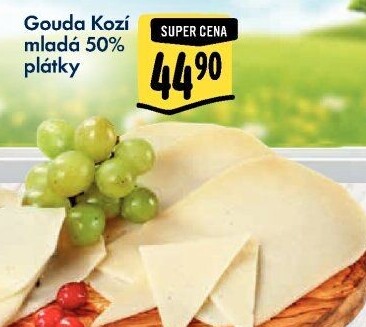 Sýr Gouda kozí mladá 50%