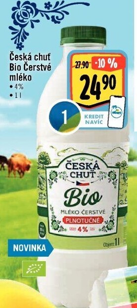 Mléko čerstvé Bio Česká chuť - 4% polotučné