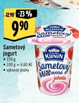 Ochucený jogurt sametový Kunín