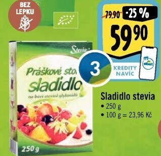 Práškové stolní sladidlo Stevia