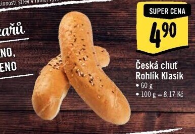 Rohlík Klasik Česká chuť