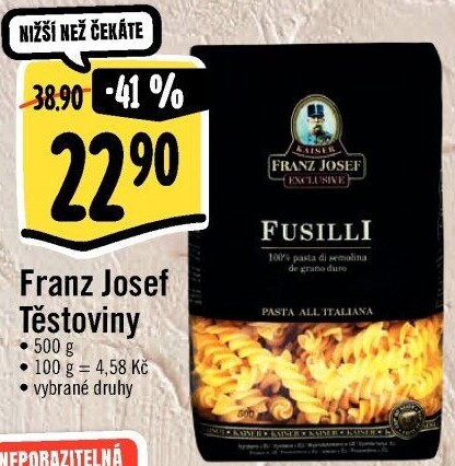 Těstoviny semolinové Exclusive Franz Josef Kaiser