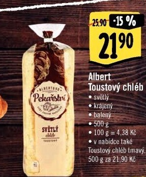 Toustový chléb Albert
