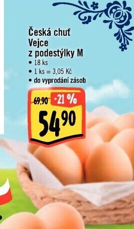 Vejce z podestýlky M Česká chuť