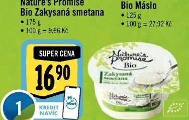 Zakysaná smetana bio Nature'