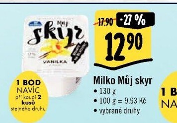 Dezert zakysaný ochucený Můj Skyr 0% Milko