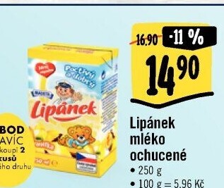 Nápoj mléko ochucené Lipánek Madeta
