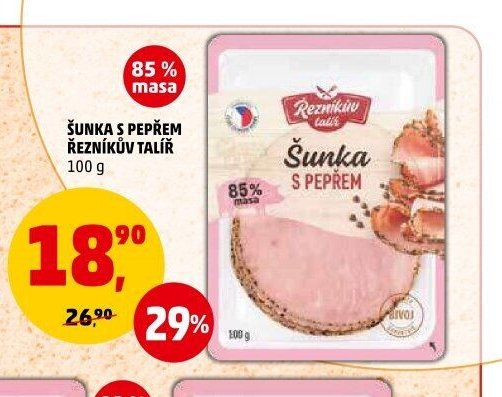 ŠUNKA S PEPŘEM ŘEZNÍKŮV TALÍŘ 100 g
