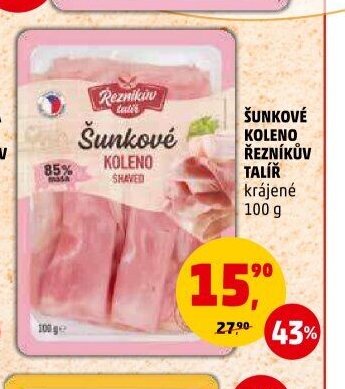 ŠUNKOVÉ KOLENO ŘEZNÍKŮV TALÍŘ krájené 100 g