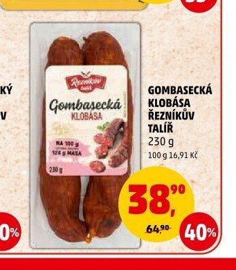 GOMBASECKÁ KLOBÁSA ŘEZNÍKŮV TALÍŘ 230 g