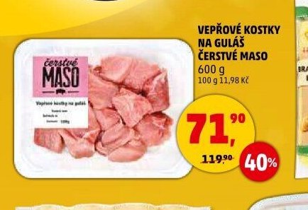 VEPŘOVÉ KOSTKY NA GULÁŠ ČERSTVÉ MASO