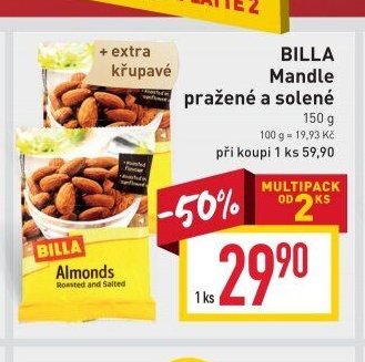 BILLA Mandle pražené a solené