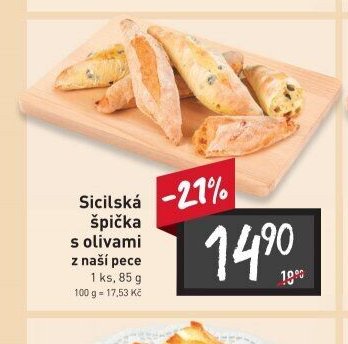 Sicilská špička s olivami z naší pece