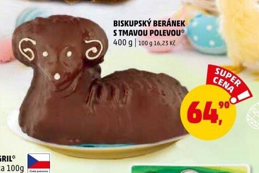 Biskupský beránek s tmavou polevou