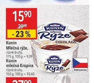 Kunín Mléčná rýže, Kunín Mléčná Krupice