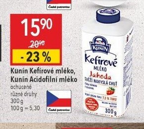 Kunín Kefírové mléko, Kunín Acidofilní mléko