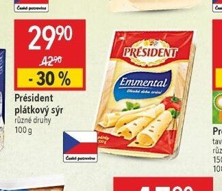 Président plátkový sýr
