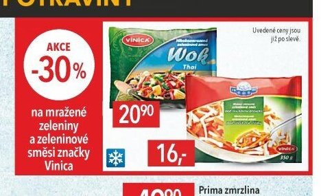 mražené zeleniny a zeleninové směsi značky Vinica