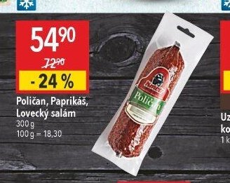 Poličan, Paprikáš, Lovecký salám