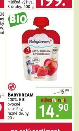BABYDREAM 100% BIO ovocné kapsičky