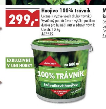 Hnojivo 100% trávník