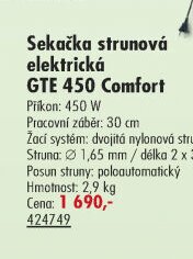 Sekačka strunová elektrická GTE 450 Comfort - UNI HOBBY akcniletaky.com