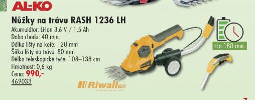 Nůžky na trávu RASH 1236 LH - UNI HOBBY akcniletaky.com