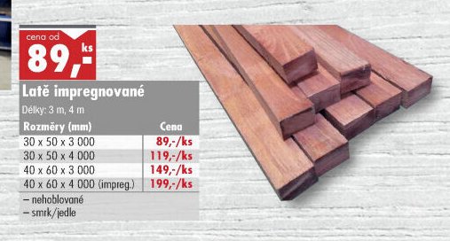 Latě impregnované - UNI HOBBY akcniletaky.com