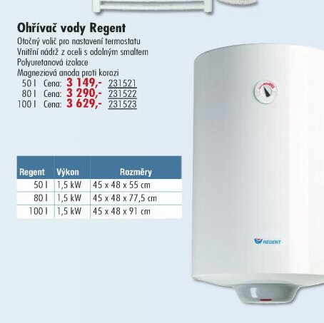Ohřívač vody Regent - UNI HOBBY akcniletaky.com