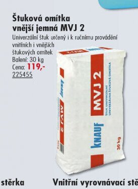 Štuková omítka vnější jemná MVJ 2 - UNI HOBBY akcniletaky.com