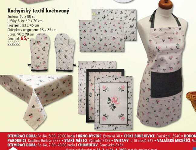 Kuchyňský textil květovaný - UNI HOBBY akcniletaky.com