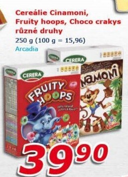 Cereálie Cinamoni čtverečky Cerera