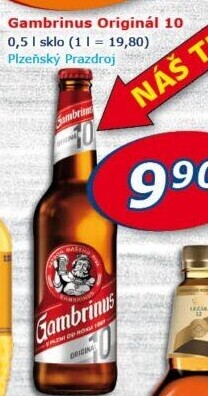 Pivo světlé výčepní Originál 10° Gambrinus