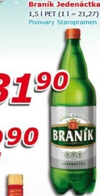 Pivo světlý ležák 11° Jedenáctka Braník