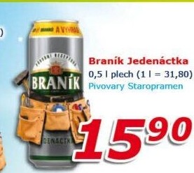 Pivo světlý ležák 11° Jedenáctka Braník
