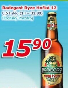 Pivo světlý ležák 12° Ryze hořká Radegast