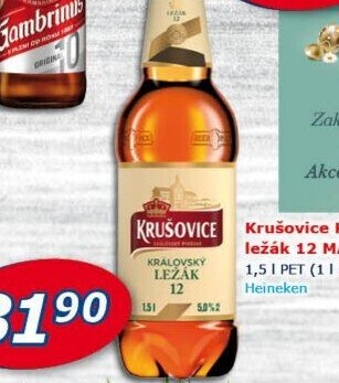 Pivo světlý ležák Královská 12° Krušovice