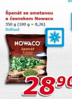 Špenát ochucený mražený Nowaco
