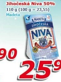Sýr Niva Jihočeská 50% Madeta