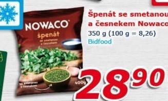 Špenát ochucený mražený Nowaco