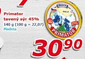 Sýr tavený Primátor Madeta