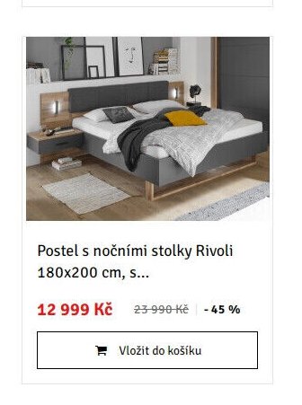 Postel s nočními stolky Rivoli 180x200 cm, s... - ASKO akcniletaky.com