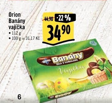 Bonboniéra Banány v čokoládě Vajíčka Orion