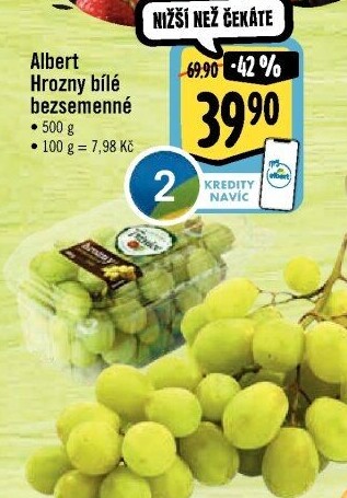 Hrozny bílé bezsemenné Albert