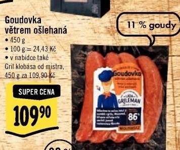 Klobása Goudovka větrem ošlehaná Láďa Grileman Kostelecké uzeniny