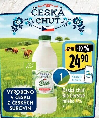 Mléko čerstvé Bio Česká chuť - 4% polotučné