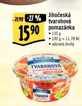 Tvarohová pomazánka Jihočeská Madeta