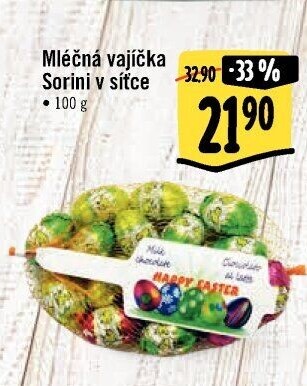 Čokoládová vajíčka Sorini