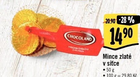 Čokoládové mince Chocoland